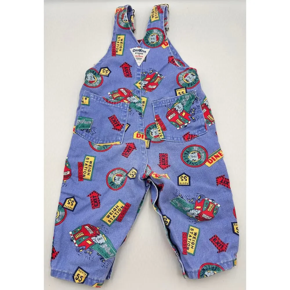 Vintage OshKosh B'Gosh Route 55 Overalls 12 Months 100% Cotton Made in USA